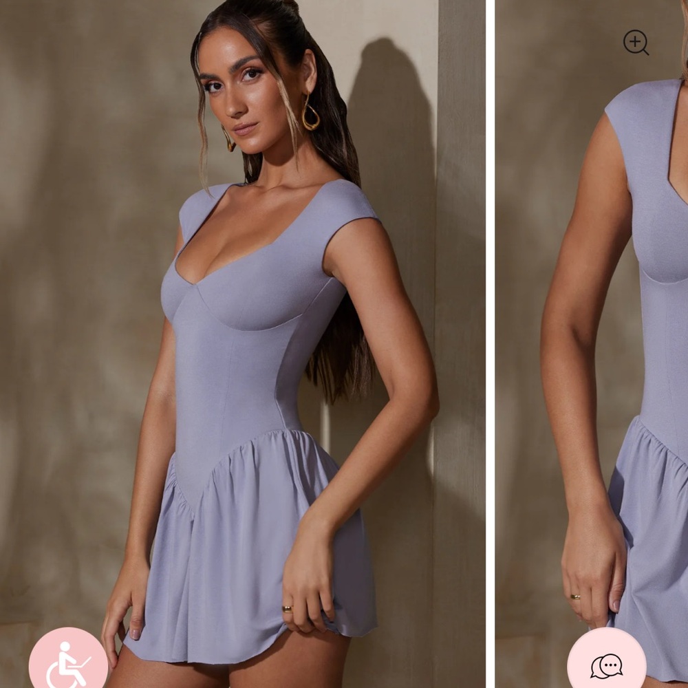 Oh Polly drop waist cap sleeve dress